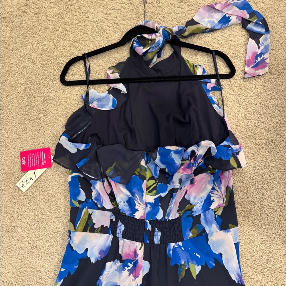 Eliza J NWT Navy Floral Maxi Dress - Picture 4 of 8